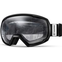 OutdoorMaster OTG Ski Goggles - Over Glasses Ski/Snowboard Goggles for Men, Women & Youth - 100% UV Protection (Black Frame + VLT 98.9% Clear Lens)