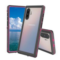 Galaxy Note10+ Plus/Pro/5G Waterproof Case,Built-in Screen Protector Full of 360°Degree Protection Waterproof Shockproof Dirt-Proof Heavy Duty Protective for Note 10 Plus 5G (Pink, Clear)