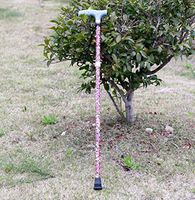 CW&T WW Old People Crutches Portable Aluminum Alloy with Lights Foldable Non-Slip Telescopic Walking Sticks