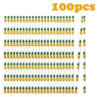 VideoPUP Paper Straws Biodegradable 100pcs Environmental protection Pineapple Patterns Paper Straws for Christmas New Year party decoration wedding birthday various theme party supplies