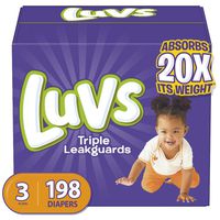 Diapers Size 3, 198 Count - Luvs Ultra Leakguards Disposable Baby Diapers, ONE MONTH SUPPLY (Packaging May Vary)