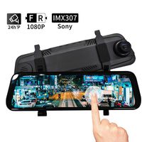 WPTECH 10" Streaming Backup Camera Dual-Lens 1080P Car Dash Cam Rear View Mirror with Sony IMX307 Lens Night Vision, Loop Recording, Time Lapse, 24H Parking Monitoring and 32GB SD Card Included