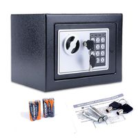 Fireproof Home Digital Security Safe Box Wall with Lock for Jewellery Money Valuables (Black)