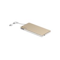 mophie powerstation Plus Mini External Battery with Built in Cables for Smartphones and Tablets (4,000mAh) - Gold