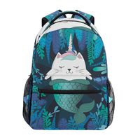 Wamika Kid's Cat Unicorn Backpacks for Girls Magic Mermaid School Book Bag Casual Waterproof Students Laptop Backpack Extra Durable Lightweight Travel Sports Day Pack College Carrying Bags