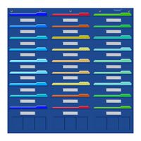 Organization Center Pocket Chart, Wall File Organizer Folder with 27 File Pockets+9 Small Pockets, 30 Dry-Erase Cards Plus 8 Hangers Hooks, Perfect for Office, Home, School, Studio, etc. 41 X 40 inch