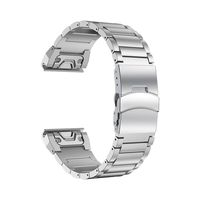LDFAS Fenix 6 Pro/5 Plus Band, Sport Quick Release Easy Fit 22mm Stainless Steel Metal Strap with Safety Buckle Compatible for Garmin Fenix 5 5 Plus 6 6 Pro/Forerunner 935/945, Silver