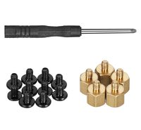 HanTof M.2 Standoff and Screw,M.2 SSD Mounting Kit for M.2 Drives,Asus Motherboard M.2 Screw + Hex Nut Stand Off Spacer(5 Sets)+1 pcs Screwdriver