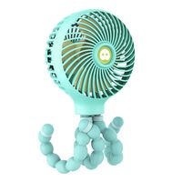 TRELC Mini Handheld Stroller Fan, Personal Portable Baby Fan with Flexible Tripod, Gift for Children, Rechargeable Fan for Office Room Car Traveling BBQ Gym Fan with 3 Settings (Green)