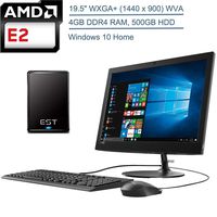 2020 Lenovo IdeaCentre 330 19.5" 1440 x 900 WXGA All In One Desktop Computer, AMD E2-9000 up to 2.2GHz (Beats i3-7020U), 4GB DDR4 RAM, 500GB HDD, DVDRW, HDMI, Windows 10, EST 320GB External Hard Drive