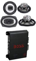 2) Boss R94 6x9" 500W 4 Way Car + 2) 6.5" 300W 3 Way Speakers + 400W 4-Ch Amp