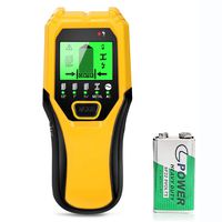 Stud Finder Sensor Wall Scanner - 5 in 1 Electronic Stud Sensor Locator Wood Beam Joist Finders Wall Detector Edge Center Finding with LCD Display for Wood Live AC Wire Metal Studs Detection (Yellow)