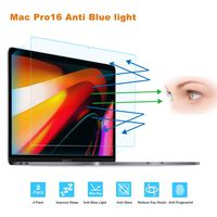 FORITO 2 Pack Eye Protection Blue Light Blocking & Anti Glare Screen Protector Compatible Apple MacBook Pro 16" A2141 with Touch Bar and Touch ID Version