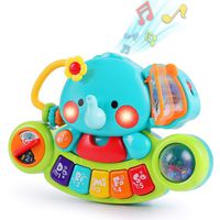 iPlay, iLearn Baby Musical Elephant Toys, Kids Electronic Piano Keyboard W/ Lights & Sound, Music Activity Center, Learning Gifts for 6 9 12 18 24 Months, 1 2 3 Year Olds, Toddlers Infants Boys Girls