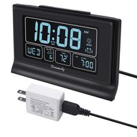 DreamSky Auto Set Digital Alarm Clock with USB Charging Port, 6.6 Inch Large Screen with Time/Date/Temperature Display, Full Range Brightness Dimmer, Auto DST Setting, Snooze, Backup Batteries,12/24Hr