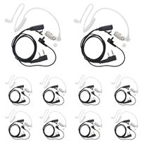 KENMAX 2-Pin Covert Air Acoustic Earpiece Headset for Two Way Radio Kenwood PUXING POFUNG Baofeng UV-3R Plus UV-5R UV-5RA 888S (10 Pack)