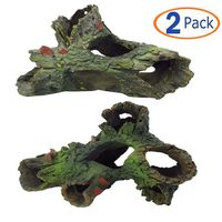 Tfwadmx 2Pcs Decaying Trunk Aquarium, Betta Fish Ornament, Freshwater Ornament - Resin Aquarium Decoration Log, Fish Tank Wood with Holes & Aquarium Hideout Caves Fish Tank Wood Decor