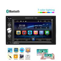 UNITOPSCI Car Multimedia Player - Double Din, Bluetooth Audio and Calling, 6.2 Inch LCD Touchscreen Monitor, MP5 Player, WMA, USB, SD, Auxiliary Input, FM Radio Receiver，Rear View Backup Camera