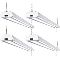 Hykolity 5000K LED Shop Light Linkable, 4FT Daylight 42W LED Ceiling Lights for Garages, Workshops, Basements, Hanging or FlushMount, with Plug and Pull Chain, 4200lm, ETL- 4 Pack
