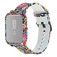 TeaBoy Band Compatible with Xiaomi Huami Amazfit Bip Youth,Floral Graffiti Printed Silicone Sport Accessories with Protector Case Wrist Strap Wristband Watchband Bracelet Replacement Boys Girls