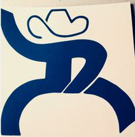 Hooey oil rig roughy decal sticker 4" blue