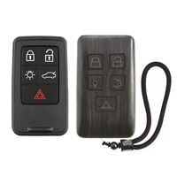 SHIKELANG Keyless Entry Remote Control Refit Rosewood Car Key Fob Shell Replacement for Volvo S60 S80 V60 V70 XC60 XC70 (Circuit Board & Battery Excluded)