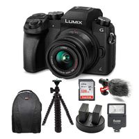 Panasonic LUMIX G7 Mirrorless Digital Camera (Black) w/128GB Accessory Bundle