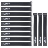 Reusable Fastening Cable Straps Lekou Quality Securing Strap Hook and Loop Straps Multi-Purpose Cord Management 1"x 12"-12 Pack-Black