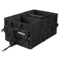 GOOLOO Car Trunk Organizer Auto Cargo Storage Container Multi-compartments Collapsible Durable Box with Straps, Waterproof Bottom for Truck, SUV, Minivan, Jeep