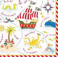 Caspari Napkins Birthday Party Paper Napkins Cocktail Napkins Yo Ho Ho Pk 40