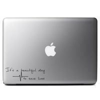 It's A Beautiful Day to Save Lives Derek Shepherd Grey's Vinyl Sticker Laptop iPhone Cell Decal