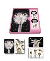 Studio Oh! Note Card and Sticker Set Available in 6 Designs, Rachel Brown Farm Animals, Box of 12