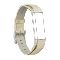 RedTaro Leather Replacement Bands Compatible with Fitbit Alta and Fitbit Alta HR, Genuine Leather Wristbands with Stainless Steel Buckle (Gold, 5.5"-8.1")