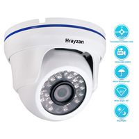 1080P Dome CCTV Camera, Hrayzan 1920TVL 2MP HD Security Camera, Hybrid 4 in 1 TVI/CVI/AHD/CVBS Analog, IP66 Waterproof Indoor Outdoor Wired Surveillance Camera with 65ft Day Night Vision IR(White)