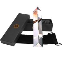 Photography Prism with Cleaning Pouch - 150mm/6in Best Crystal Glass Triangular Prism for Photos and Teaching Light Spectrum - Portable 6 Inch Optical Rainbow Prism