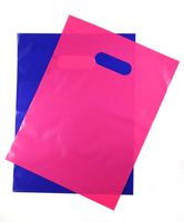 200 Pink and Purple 1.5Mil, 9" x 12" Extra Thick Glossy Plastic Retail Merchandise Bags with Die Cut Handles,No Gusset- Perfect Thank You Bags for Customers,Shopping,Gifts and Tradeshows