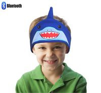 charlxee Kids Bluetooth Headphones Cozy and Foldable Headphone Headband Infant Headphones for Air Travel or Home - Blue Shark