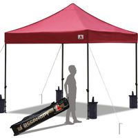 ABCCANOPY Pop up Canopy Tent Commercial Instant Shelter with Wheeled Carry Bag, Bonus 4 Canopy Sand Bags, 10x10 FT (Burgundy)