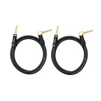 Audio2000's C26006P2 6 Ft 1/4" TRS Right Angle to 1/4" TRS Cable (2 Pack)