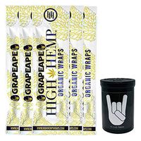 Herb Airtight Container Fresh Kettle with Organic Grape Ape Hemp Wraps Vegan Non-GMO 5 Count DC Crafts Nation - Metal