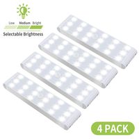 LED Closet Light, 18-LED Motion Sensor Dimmable Under Cabinet Light Rechargeable Wireless Stick on Anywhere Night Light Bar Safe Lights for Wardrobe Stairs Bedroom Hallway (4 Pack)
