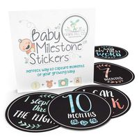 Baby Monthly Milestone Stickers | 20 Unisex Newborn Baby Month to Month Stickers Boys & Girls | Modern Gender Neutral for Pictures, Photo Props, Onesie or Scrapbook | Baby Shower Gift Idea