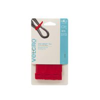 VELCRO Brand ONE-WRAP Ties | For Cables, Wires & Cords | 6 Ct - 11" x 1/2" |  Red