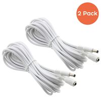 Kittyhok 2-Pack Security Camera Power Extension Cable, 2.15.5mm Plug, 5m (16.4ft) - White