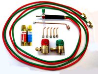 Devardi Glass Jewelers' Micro Torch Kit w/Regulators, Flash Arrestors, Rosebud, 5 tips, For Disposable Tanks