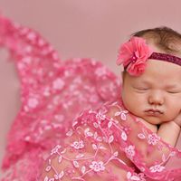 Anboo Newborn Maternity Props Baby Lace Scarf Photo Props Photography Quilt (Hot Pink)