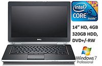 Dell Latitude E6430 14" Business Laptop PC, Intel Core i5 Processor, 4GB DDR3 RAM, 320GB HDD, DVD+/-RW, HD Webcam, Windows 7 Professional (Renewed)