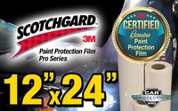 12" x 24" Certified Genuine 3M Scotchgard Pro Series Paint Protection Film Bulk Roll Clear Bra Piece