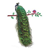 Kiorc DIY Home Peacock Removable Decor Environmentally Mural Wall Stickers Decal
