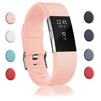 Bands Replacement Compatible for Fitbit Charge 2, Adjustable Wrist Accessories Sport Wristbands for Women&Men (Pink, Small)